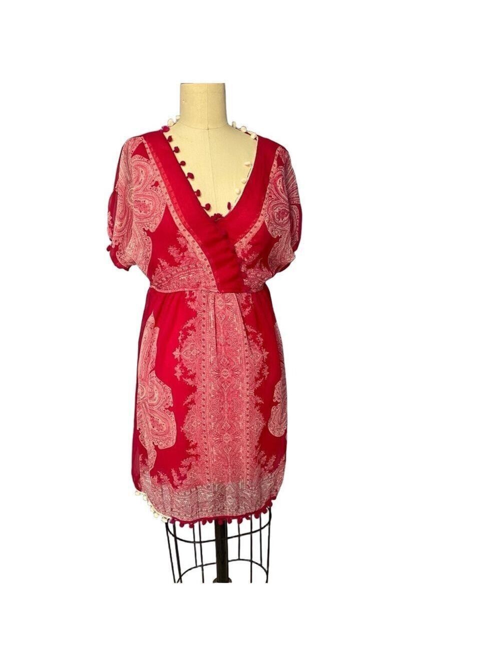 Pura Vida Pink Printed Dress Coverup Henna Boho NWT Size Medium